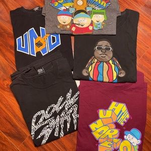 Lot of 5 size Large t shirts Rocksmith Southpark Y2K